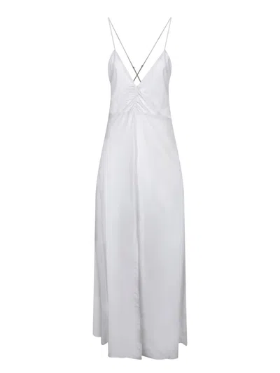 Forte Forte Habotai Mother Of Pearl Silk Dress In White