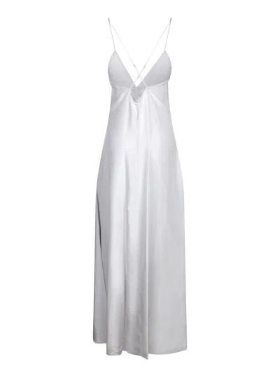 Forte Forte Habotai Mother Of Pearl Silk Dress In White