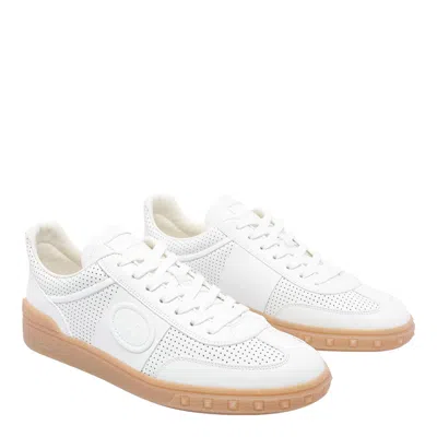 Valentino Garavani Upvillage Low-top Perforated Nappa Leather Sneaker In White