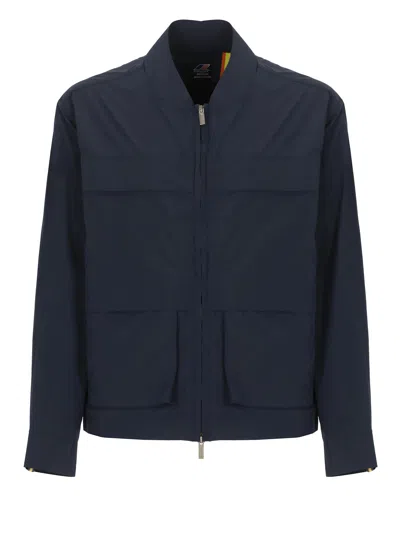 K-way Barion Cotton Like Jacket In Blue