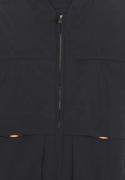 K-way Textured Finish Blue Jacket With Adjustable Hem In Blue