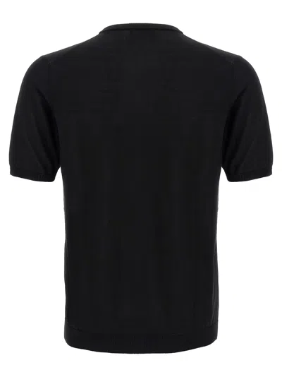 Roberto Collina Black Knitted T-shirt In Black