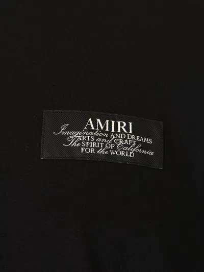 Amiri Black Crewneck T-shirt With Logo Patch On The Front And Maxi Logo Print On The Rear
