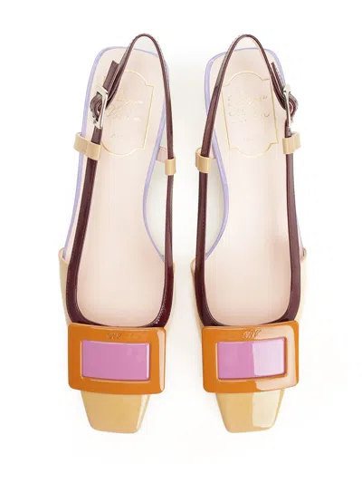 Roger Vivier Belle Vivier 45 Color-block Patent-leather Slingback Pumps