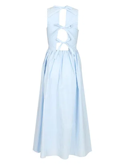 Matteau Tie-back Midi Dress In Blue