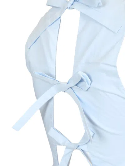 Matteau Tie-back Midi Dress In Blue