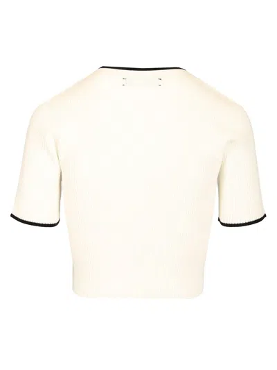 Amiri Crewneck Crop Top Contrast Trim