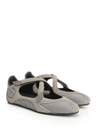 Attico Wanderer Cut-out Mesh Ballerina Flat