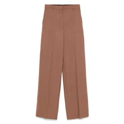 Stella Mccartney Wool Straight-leg Trousers In Brown