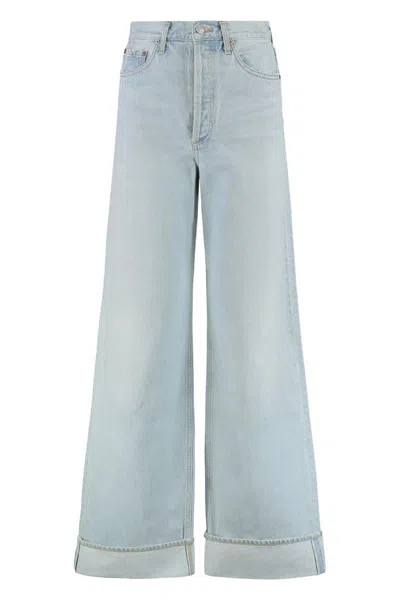 Agolde Jeans With Belt Loops In Blue