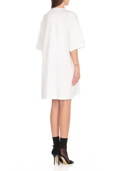 Msgm T-shirt Dress With Print In White