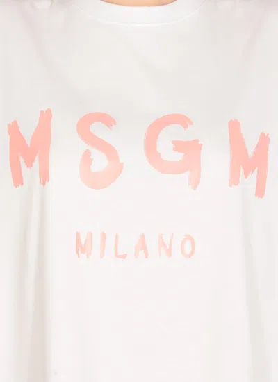 Msgm T-shirt Dress With Print In White