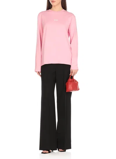 Msgm T-shirt With Logo In Pink