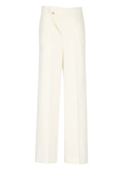 Mm6 Maison Margiela Mm6 By Maison Margiela Ivory Virgin Wool Blend Pants In White