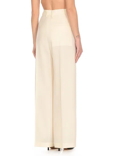 Mm6 Maison Margiela Mm6 By Maison Margiela Ivory Virgin Wool Blend Pants In White