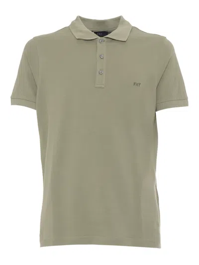 Fay Piquet Stretch Polo In Green
