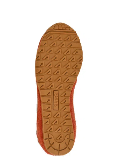 Autry Low Suede Leather Sneakers With Rubber Sole In Brown