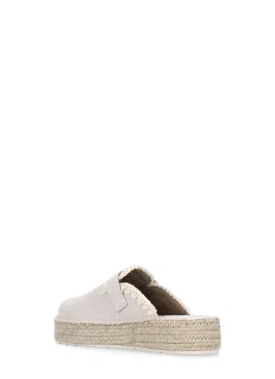 Mou Ivory Suede Leather Sneakers In Gray