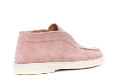 Santoni Loafers With Round Toe And Rubber Sole In Nude