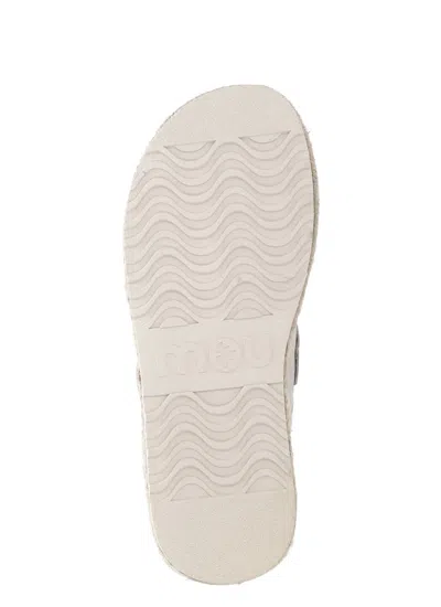 Mou Ivory Suede Leather Sneakers In Gray