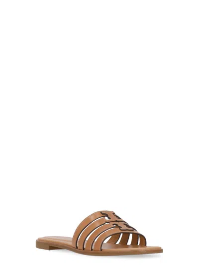Tory Burch Ines Leather Cage Sandals In Brown