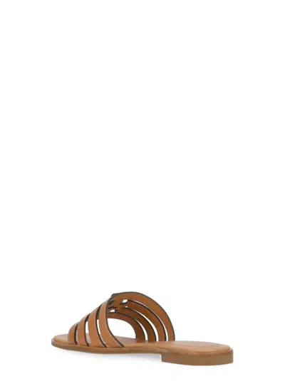 Tory Burch Ines Leather Cage Sandals In Brown
