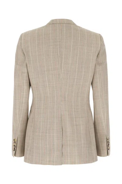 Pt Torino Embroidered Stretch Wool Blazer In Neutral
