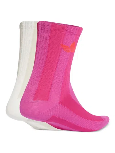 Adidas Originals Striped Socks (pack Of Two) In Pink