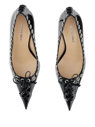 Mach&mach Eyelet-lace Pumps In Black