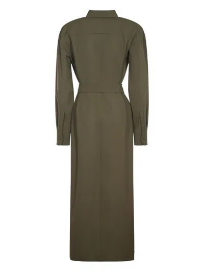 Weekend Max Mara Clown Belted Shirt Dress In Green