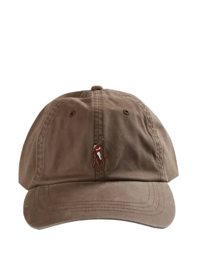 Polo Ralph Lauren Embroidered Cotton Baseball Cap In Brown