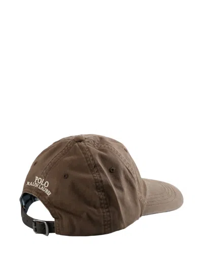 Polo Ralph Lauren Embroidered Cotton Baseball Cap In Brown