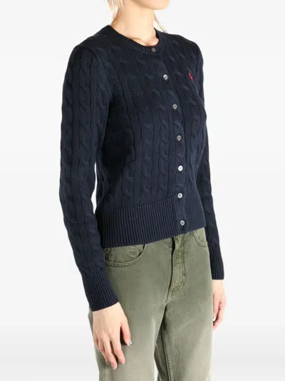 Polo Ralph Lauren Cable-knit Cardigan In Blue