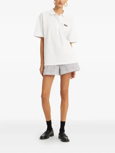 Rotate Birger Christensen Striped Shorts In White