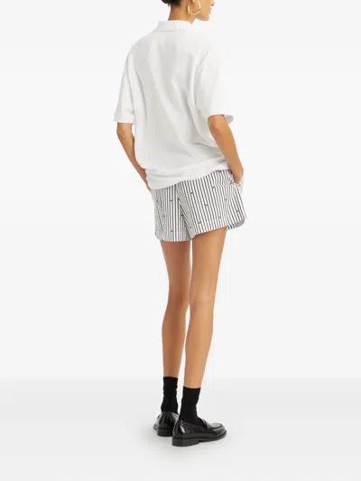 Rotate Birger Christensen Striped Shorts In White