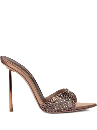 Le Silla 120mm Gilda Crystal-embellished Sandals In Neutral