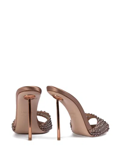Le Silla 120mm Gilda Crystal-embellished Sandals In Neutral