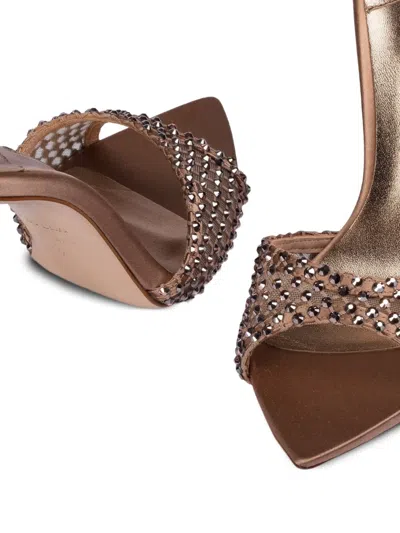 Le Silla 120mm Gilda Crystal-embellished Sandals In Neutral