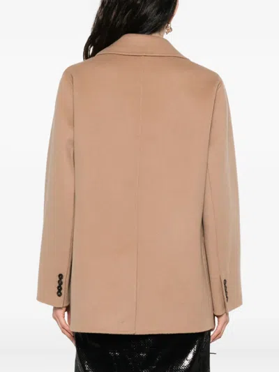 S Max Mara Double-breasted Coat In Brown