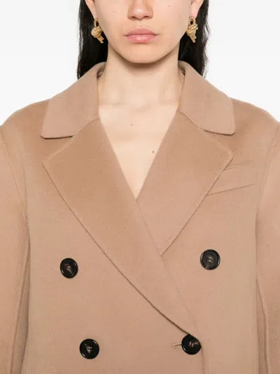 S Max Mara Double-breasted Coat In Brown