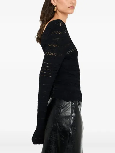 Liu •jo Openwork Jumper In Black