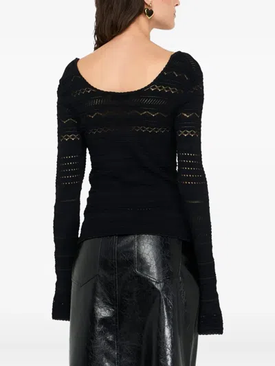 Liu •jo Openwork Jumper In Black