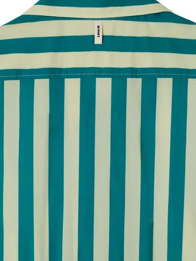 Sunnei Stripe Short-sleeve Shirt In Green