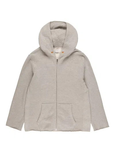 Les Tien Raw-edge Front-zip Hoodie In Gray