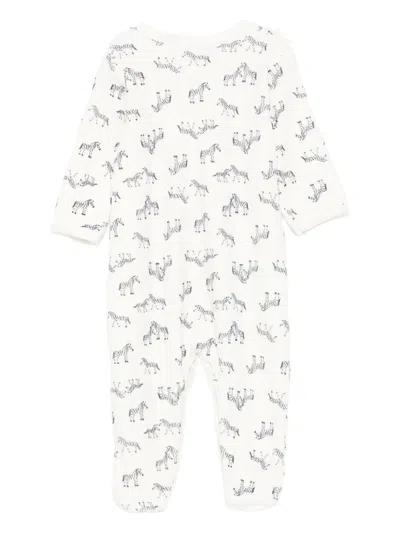 Petit Bateau Zebra-print Romper In White