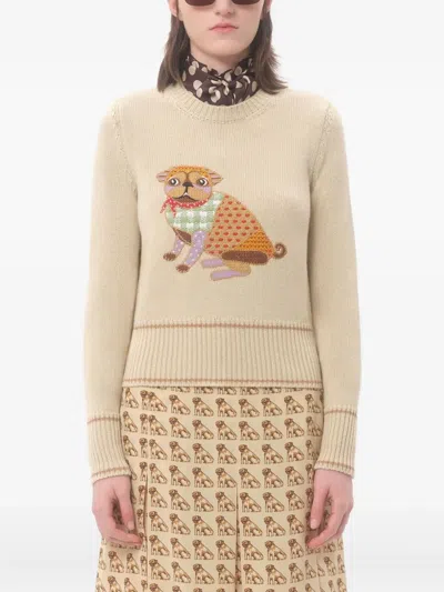 Valentino Embroidered Sweater In Neutral