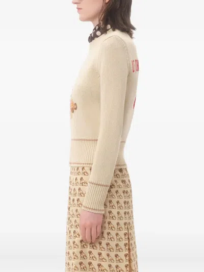 Valentino Embroidered Sweater In Neutral