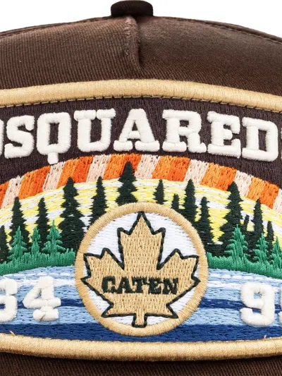 Dsquared2 Embroidered-patch Baseball Cap In Brown