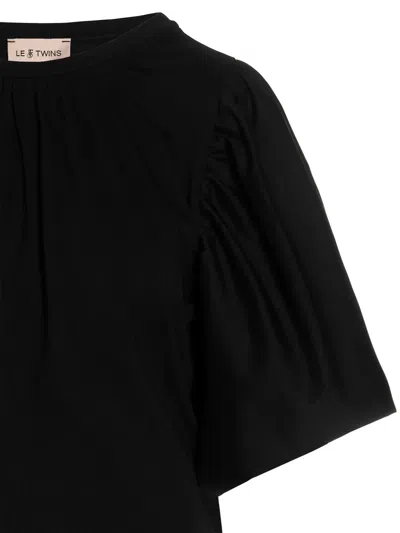 Le Twins Puffed-shoulder T-shirt In Black