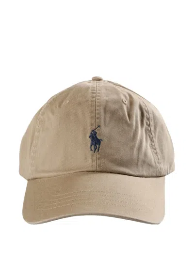 Polo Ralph Lauren Embroidered Cotton Baseball Cap In Brown